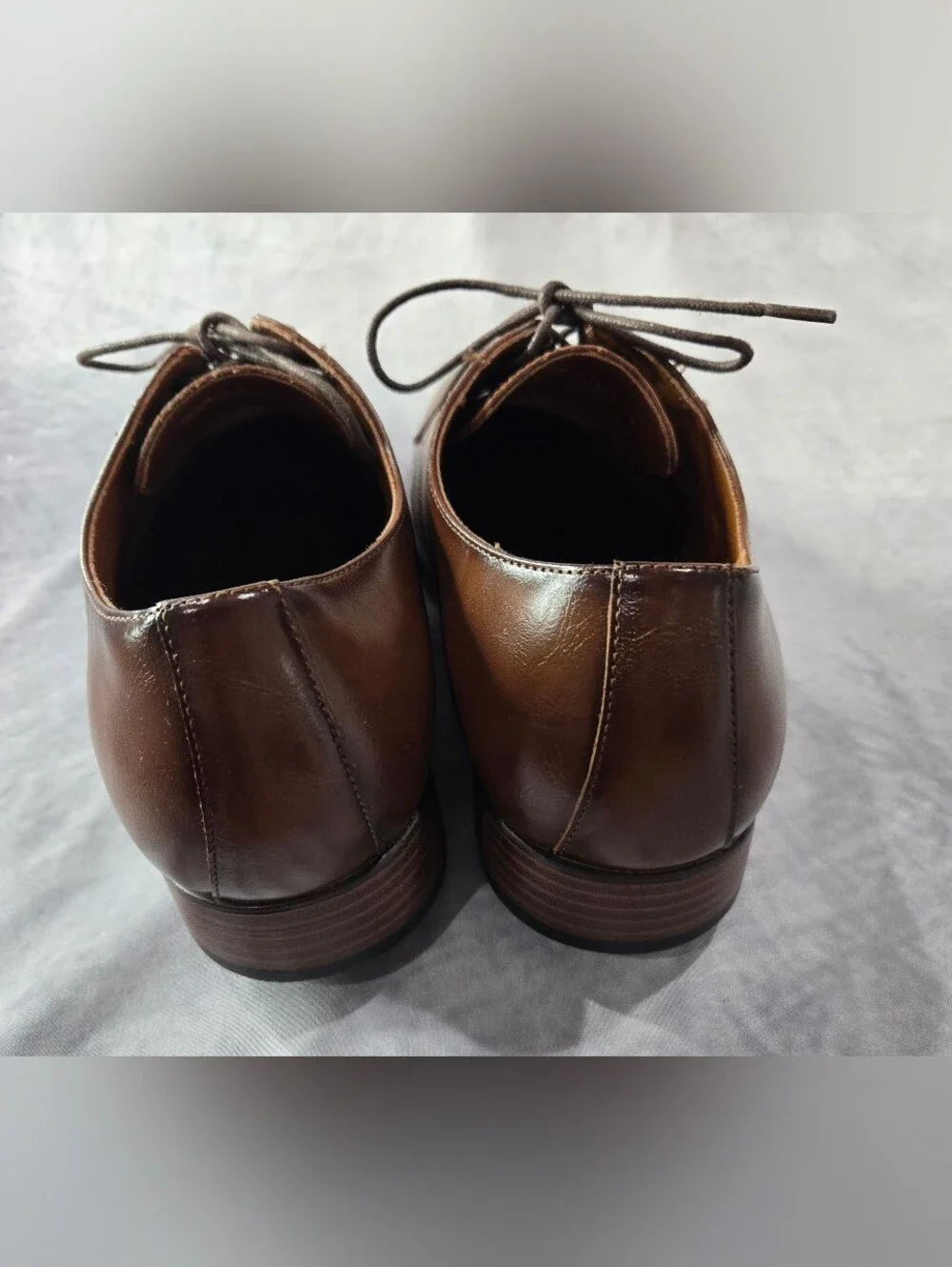 Van Heusen brown plain-toe derby dress shoes